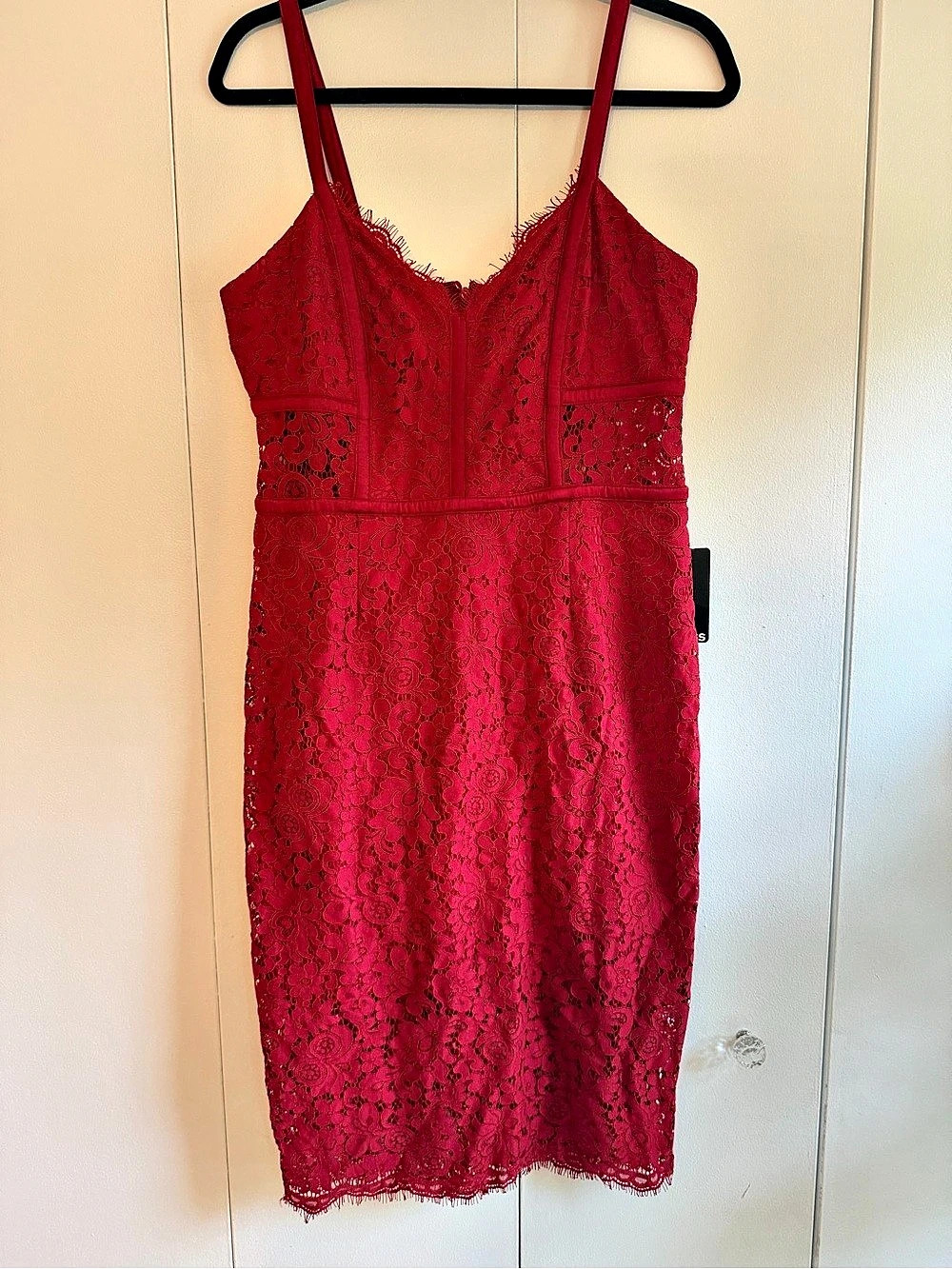 Express Floral Lace Mini Dress Red Size 10 NWT